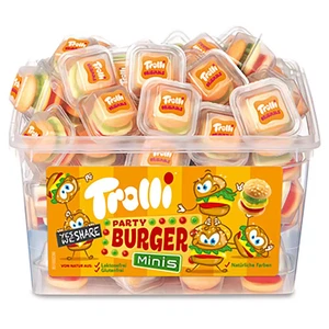 Trolli Party Mini Burgers, 600g  Lactose Free, Gluten Free, Pack of 60 - Picture 1 of 3