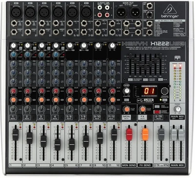 Behringer XENYX X1222USB Analog Mixer, 12 Kanäle, 2 Busse, 1 Regler Kompressor, - Bild 1 von 3