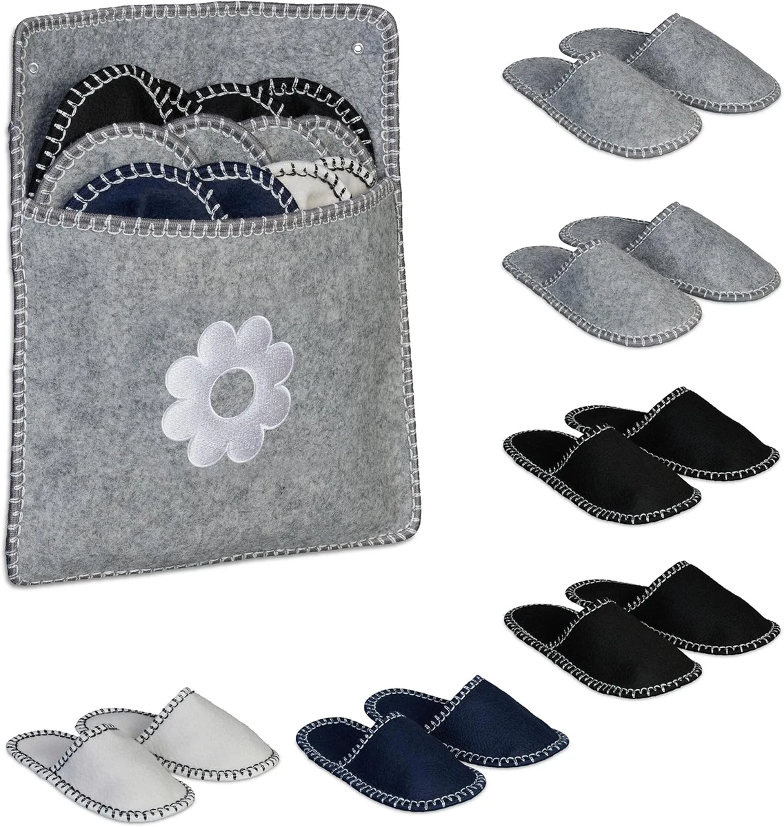 Pantofole Ospiti Lavabili - 6 Paia Unisex, Antiscivolo, Taglie Multiple, Per Casa, Hotel, Spa