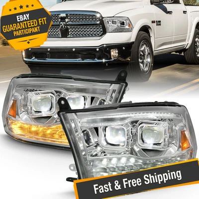 Anzo Chrome Projector LED Headlights w/Switchback LED DRL for 2011-2021 Ram 1500 - Imagem 1 de 4