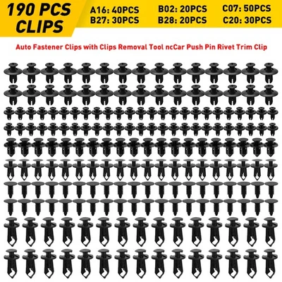 190X Sujetador Cuerpo Borde Clips Plástico Remaches Empuje Panel Automático Guardabarros Retenedor UE Foto 1 de 4