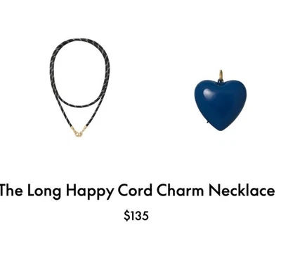 Collar ROXANNE ASSOULIN The Long Happy Cord Charm negro y azul marino Foto 1 de 4