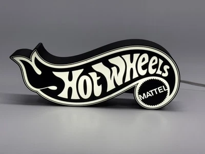 Hot Wheels Black & White effect texture  LED garage sign 13 " wide  Wall Decor - Image 1 of 4