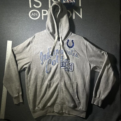Толстовка с капюшоном NFL Indianapolis Colts размер XL для взрослых на молнии вышитая Puff - Изображение 1 из 4
