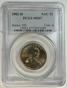 2002-D PCGS MS67 Sacagawea Dollar - Picture 1 of 2