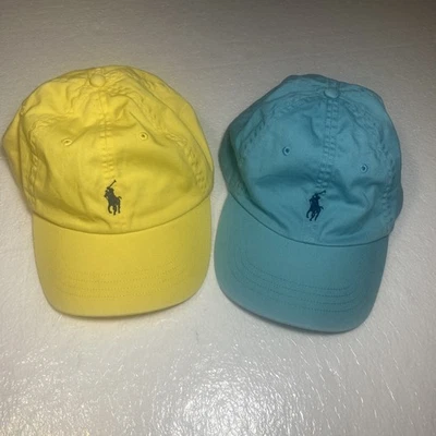 Gorra deportiva china Polo Ralph Lauren talla única amarilla y azul colores postales Foto 1 de 4