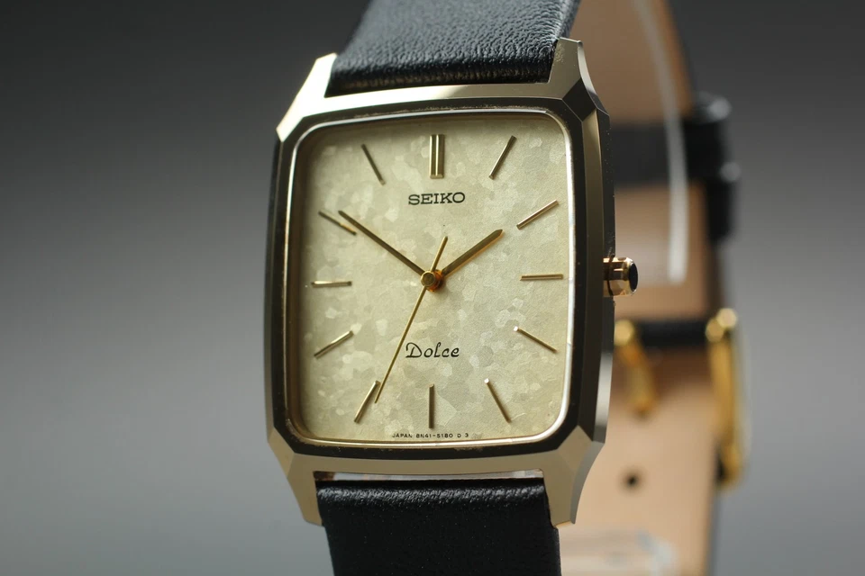 Reloj de cuarzo de tungsteno dorado vintage 1992 [casi como nuevo] Seiko Dolce 8N41-5130 para hombre Foto 1 de 4