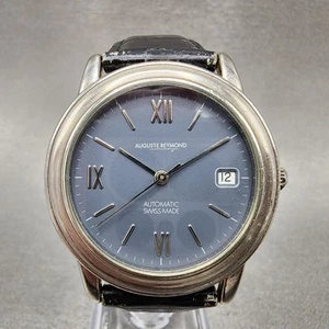 Reloj Automático Auguste Reymond Hombre 37mm Esfera Azul Acero Fecha Redondo Funciona - Imagen 1 de 11