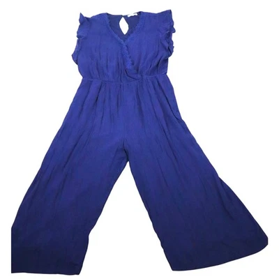 NWT Maurices Jumpsuit one Piece Rayon Flutter Sleeves Loose Wide Leg Women Large - Image 1 of 4