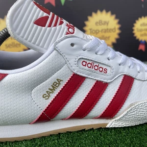 Seltene Adidas Originals Samba Super Herren,s weiß,rot Leder Turnschuhe Größe UK 8 - Bild 1 von 18