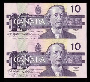 Canadá 🇨🇦 1989 - Hoja sin cortar de 10 dólares BC-57c - nítida UNC - Imagen 1 de 2