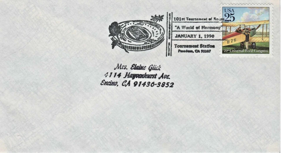 101 st. Tournment of Roses "A World of Harmony" Jan. 1, 1990 Tournament Station - Image 1 of 1