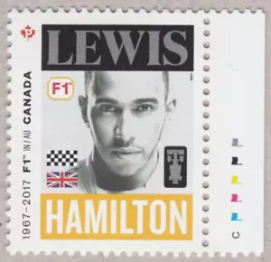 Fórmula 1 = Lewis Hamilton = sello de MiniSheet Canadá 2017 #2992e - Imagen 1 de 1