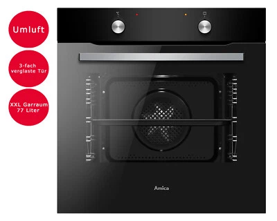 Einbaubackofen Schwarz Amica EBX 947-600SM,,77 L Garraum-Großbackofen. B-WARE! - Bild 1 von 4