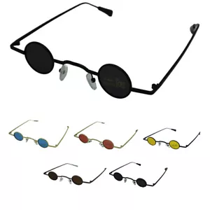 Men Women Small Steampunk Vintage Sunglasses Metal Retro Mini Cool Punk Glasses - Picture 1 of 11