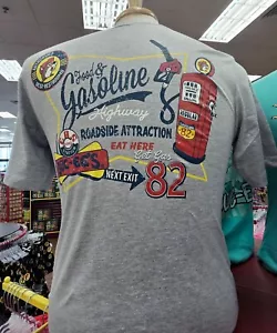 Buc-ee's Gray Adult Size Graphic T Shirt Food Gasoline Highway Roadside Eat Here - Picture 1 of 1