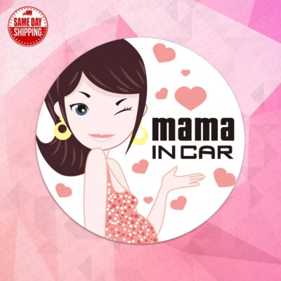 Universal Women's Mama in Car Pregnant Lady Sticker Car SUV Decoration Decal - Изображение 1 из 4