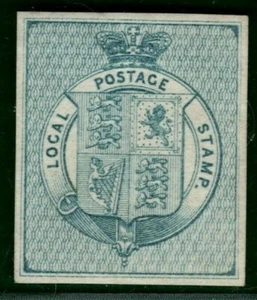 GB QV Stamp LOCAL POSTAGE Essay (c1850?) Blue Imperforate Superb MNG Rare RED66 - Picture 1 of 6