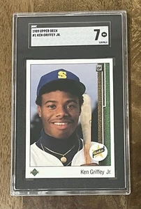 1989 Upper Deck #1 Ken Griffey Jr Graded Rookie SGC 7 - Picture 1 of 2