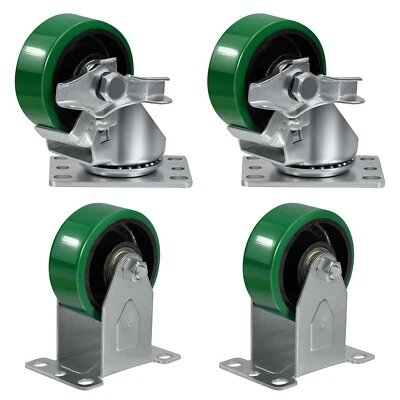 3 Zoll Gusseisen Kern Polyurethan Schwerlast Rollen, Kapazität 350-1400 Pfund - Bild 1 von 4