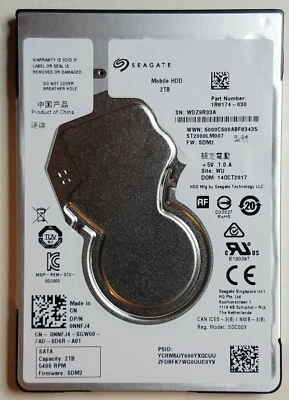 NEW - Original Dell Inspiron 5000 17-5759 Hard Drive NNFJ4 2TB 5400RPM for INTEL - image 1 of 4