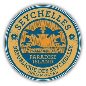 Seychelles Paradise Island Car Bumper Sticker Decal 5" x 5" - Picture 1 of 1