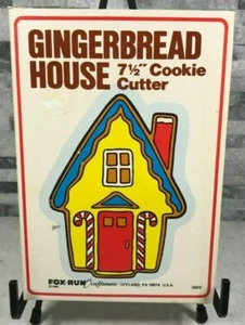 Vintage Gingerbread House 7.5" Metal Cookie Cutter - Fox Run 1986 - Picture 1 of 8