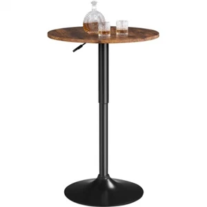 360 Swivel Pub Bar Table Height Adjustable Modern Round Bar Table - Picture 1 of 16