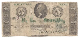 18XX F. L. Scoville, Knoxville PA 5c Note No.63 (58827) - Bild 1 von 2