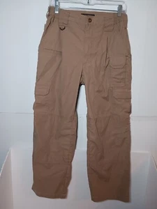 5.11 Tactical Pro Ripstop Cargo Pants Mens Sz 28x27 Beige Elastic Waist 74273 - Picture 1 of 13