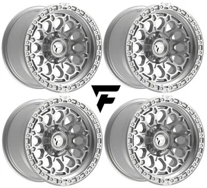 17 FITTIPALDI SILVER MACHINED WHEELS RIMS LIKE METHOD KMC - Picture 1 of 6