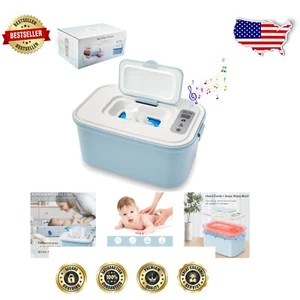 Portable Baby Wipe Warmer - White Noise Dispenser with Insulation & 4 Heat Modes - Picture 1 of 9
