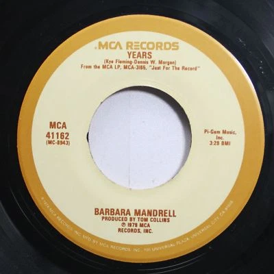 Country 45 Barbara Mandrell - Years / Darlin' On Mca Records - Image 1 of 2