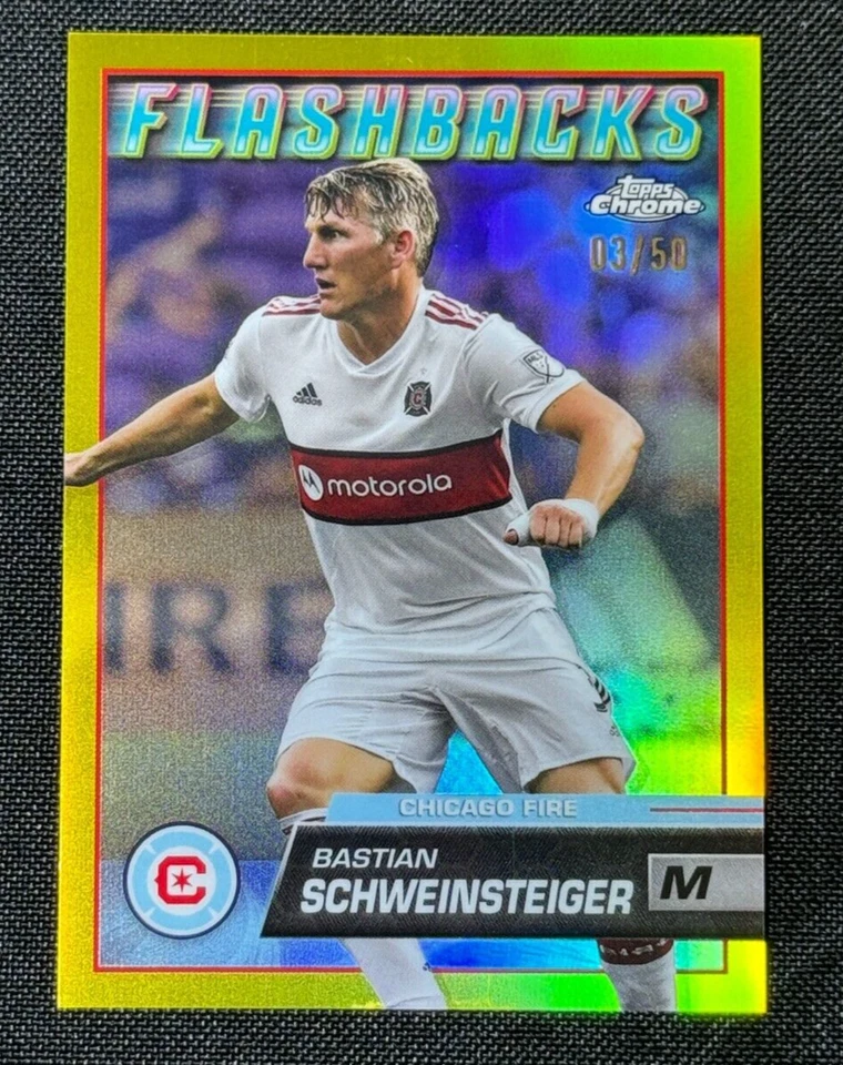 Bastian Schweinsteiger 2023 Topps Chrome MLS Gold /50 Flashbacks - Chicago Fire - Image 1 of 2