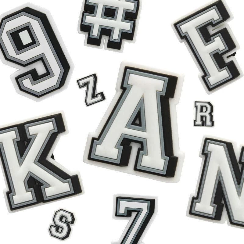 ONLINE CHARMS Buchstaben Zahlen Jibbitz Krokus Schuh Charms