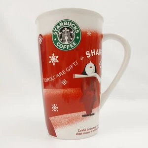 Starbucks 16oz Tasse Red Snowman Snowflakes "Stories are Gifts SHARE" Holiday 2010 - Bild 1 von 7