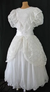 Brautkleid Rüschen Spitze Krinoline Kleid Victorian Nostalgie Vintage 70-80er - Bild 1 von 24
