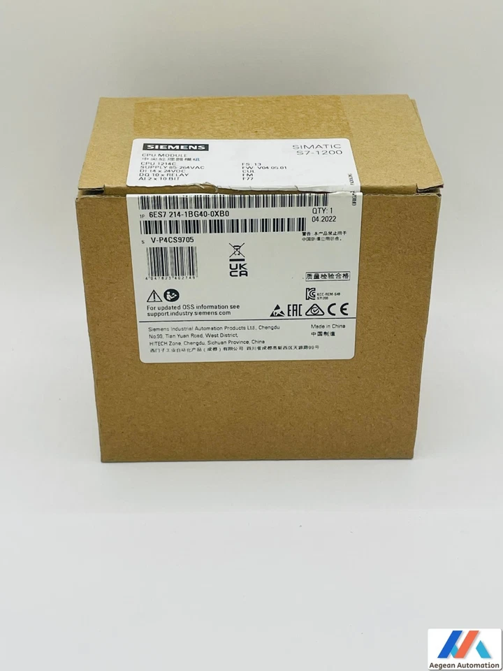 Siemens Simatic S7-1200 6ES7214-1BG40-0XB0 CPU 1214C 6ES7 214-1BG40 Nuovo OVP - Immagine 1 di 4