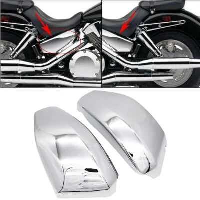 Chrome Battery Side Fairing Covers For Honda VTX1300R VTX1300S VTX1300C VTX1300T Foto 1 de 4