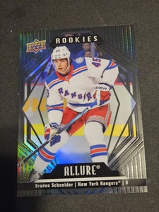 2022-23 Allure Braden Schneider Black Rainbow Rookie Card #143 New York Rangers