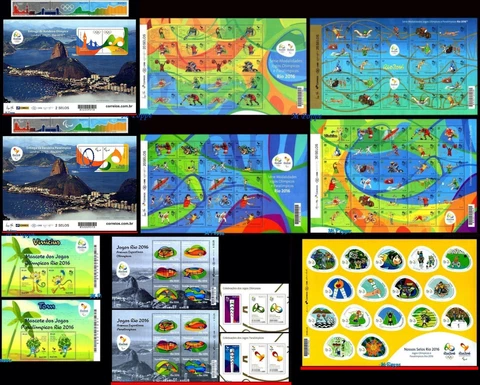BRAZIL 2016 KIT OLYMPIC PARALYMPIC GAMES RIO 2016, ALL RELEASES, ALL MNH Cover