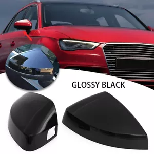 Tapa de cubierta de espejo retrovisor lateral negro brillante con asistencia de carril para Audi A3 S3 RS3 2014-2020 - Imagen 1 de 9