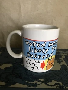 Vintage 1980 LIKELY TO SUCCEED Grad Gift Hallmark Shoebox Greetings Coffee Mug - Picture 1 of 4