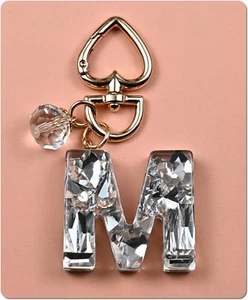Personalized Initial Letter Keychain with Heart Crystal for Women & Girls - Picture 1 of 12