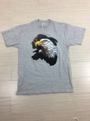 Vintage T shirt Indian Eagle Size Large Gray 90s - Image 1 of 4