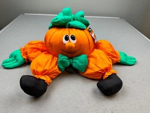 Mr. Pumpkinhead Lovable Pumpkin Large Vtg Plush Halloween Thanksgiving 15" - Picture 1 of 7