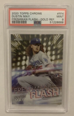 2020 Topps Chrome Dustin May 37/50 Freshman Flash Gold Refractor #FF4 PSA 9 RC - Image 1 of 2