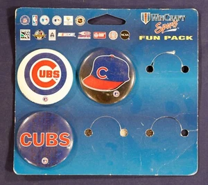 1987 Vintage Wincraft Sports Fun Pack Chicago Cubs Pinbacks Logos - Picture 1 of 2