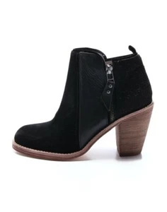 MATT BERNSON women size 10 black Holt Cube suede leather heeled ankle booties - Picture 1 of 8