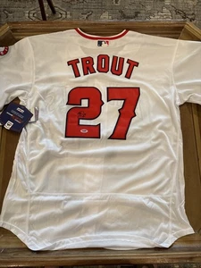 Mike Trout Autographed White Majestic Angels Jersey W/ TAGS PSA/DNA COA MLB Logo - Picture 1 of 5